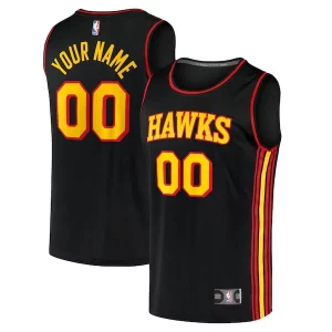 Atlanta Hawks Youth Custom Fast Break Replica Jersey Black Statement Edition