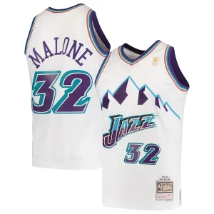 Karl Malone Utah Jazz 1996/97 Hardwood Classics Swingman Jersey White