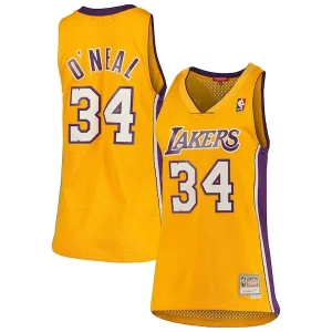 Shaquille O'Neal Los Angeles Lakers Women's 1999/00 Hardwood Classics Swingman Jersey Gold