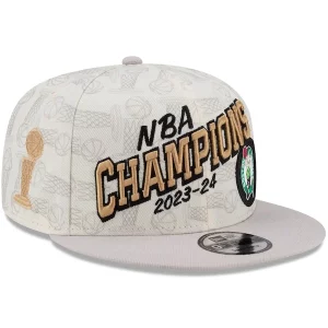 Boston Celtics New Era 2024 NBA Finals Champions Locker Room 9FIFTY Snapback Hat Cream