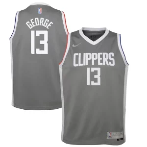 Paul George LA Clippers Nike Youth 2020/21 Swingman Player Jersey Gray Earned Edition