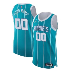 Charlotte Hornets Nike 2021/22 Diamond Swingman Authentic Custom Jersey Icon Edition Teal