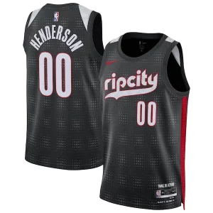 Scoot Henderson Portland Trail Blazers Nike Unisex 2024/25 Swingman Player Jersey City Edition Black
