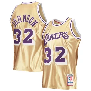 Magic Johnson Los Angeles Lakers 75th Anniversary 1984/85 Hardwood Classics Swingman Jersey Gold