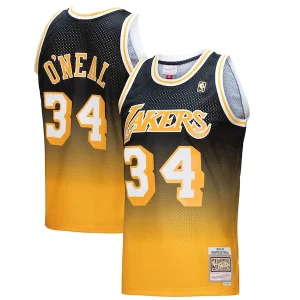 Shaquille O'Neal Los Angeles Lakers 1996/97 Hardwood Classics Fadeaway Swingman Player Jersey Gold/Black