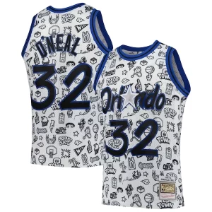 Shaquille O'Neal Orlando Magic 1994/95 Hardwood Classics Doodle Swingman Player Jersey White