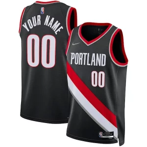 Portland Trail Blazers Nike 2021/22 Diamond Swingman Custom Jersey Icon Edition Black