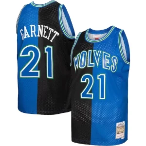 Kevin Garnett Minnesota Timberwolves Hardwood Classics 1995/96 Split Swingman Jersey Black/Blue