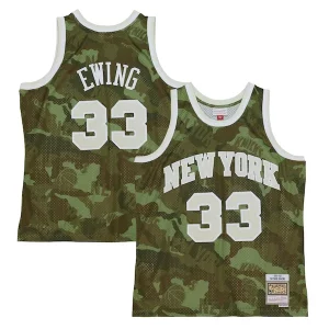 Patrick Ewing New York Knicks Hardwood Classics 1991/92 Ghost Green Swingman Jersey Camo